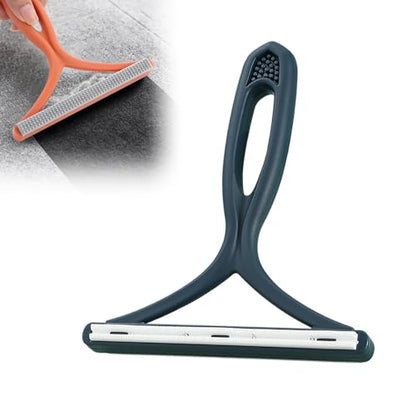 Pet Hair Removal Tool, Portable Fur Remover Brush & Carpet Scraper Rake, Dog & Cat Hair Remover for Couch, Carpet, Car Mats, Pet Bed & Furniture (Blue) - color: Blue