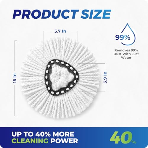 Mop Heads Replacement for Ocedar Mop Heads Replacements, Compatible with O Cedar Mops Replace Heads, Deep Clean Microfiber Spin Mop Replacement Head ,Ideal for Everyday Users & Pet Owners-5 Pack - size: 5 Pack