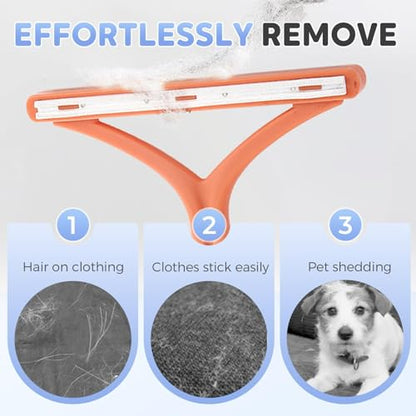 Pet Hair Removal Tool, Portable Fur Remover Brush & Carpet Scraper Rake, Dog & Cat Hair Remover for Couch, Carpet, Car Mats, Pet Bed & Furniture (Blue) - color: Blue