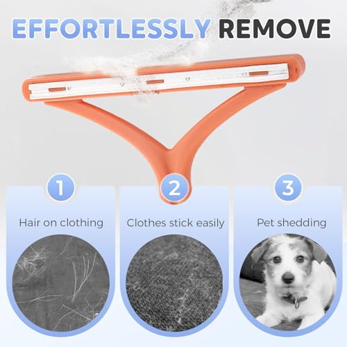 Pet Hair Removal Tool, Portable Fur Remover Brush & Carpet Scraper Rake, Dog & Cat Hair Remover for Couch, Carpet, Car Mats, Pet Bed & Furniture (Pink) - color: Pink