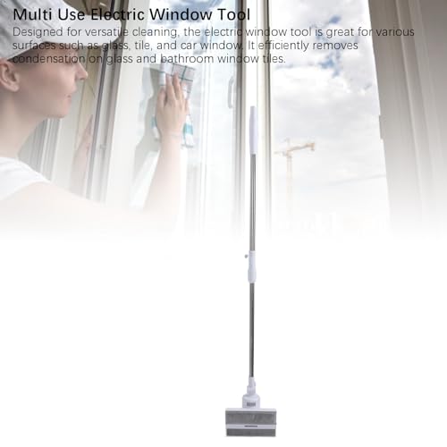 Electric Glass Vacuum Cleaner, Electric Window Vacuum Cordless Handheld Window Cleaner with 180 Degree Adjustable & Telescopic Pole USB Rechargeable Glass Tool Set