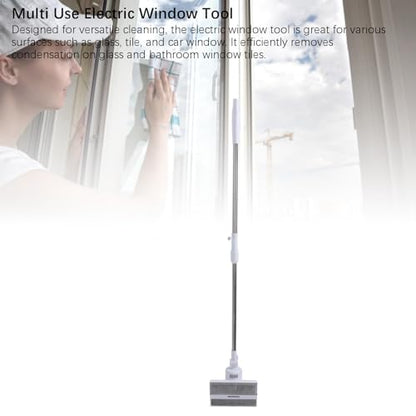 Electric Glass Vacuum Cleaner, Electric Window Vacuum Cordless Handheld Window Cleaner with 180 Degree Adjustable & Telescopic Pole USB Rechargeable Glass Tool Set
