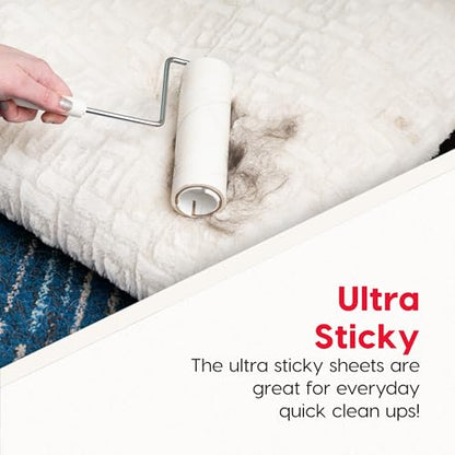 IRIS USA Extra Sticky Lint Rollers, 5 Pack of Large Refills Only - No Handle/Cover Included - 90 Sheets/Roll, 450 Sheets Total, For Dog Cat Pet Hair On Clothes, Couch, Bed, Floor, Car, Stairs, Curtain - size: Large Refills - 5 Count