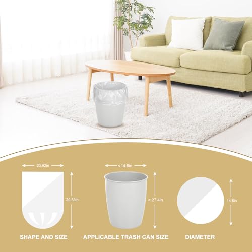 Magesh 12-13 Gallon Trash Bag Strong, Leakage-Free, Medium Garbage Bags Unscented Thick for Office, Kitchen Small Trash Can, 80L, 105 Bags, Clear - style: 13G Transparent 105