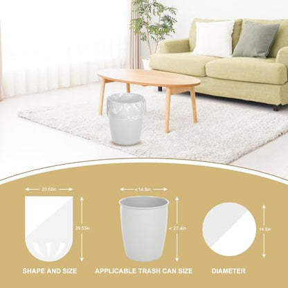Magesh 12-13 Gallon Trash Bag Strong, Leakage-Free, Medium Garbage Bags Unscented Thick for Office, Kitchen Small Trash Can, 80L, 105 Bags, Clear - style: 13G Transparent 105