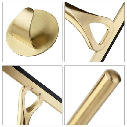 Squeegee for Shower Glass Door, Gold Stainless Steel Shower Squeegee with Hooks, Household Window Mirror Squeegee Wiper for Glass Door, Tile Wall
