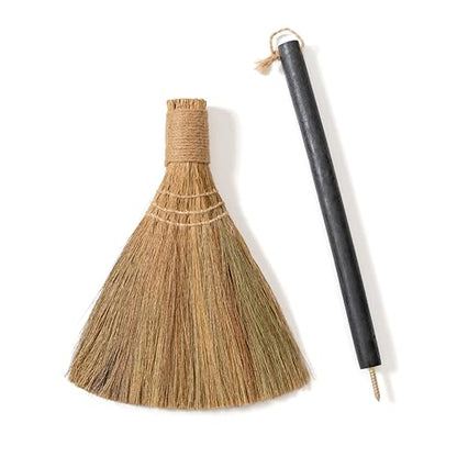 Natural Whisk Sweeping Black Handle Broom - Brooms for Wedding Jumping Ceremony Halloween DIY Decoration - Vietnamese Straw Soft Broom 12.2" Width, 28.35" Length - style: Black