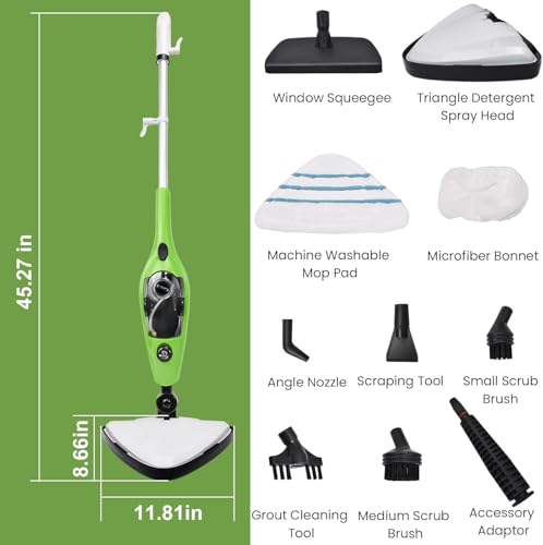 iMeshbean 10-in-1 Steam Mop, Floor Steamer, Carpet Steam Cleaner, Detachable MultiPurpose Handheld Steam Cleaner for Laminate, Hardwood, Tiles, Carpet Cleaning