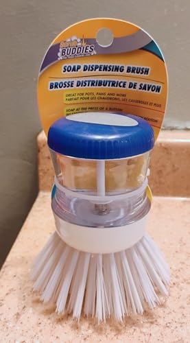 Kitchen Soap Dispensing Brush with Soap Storage Container