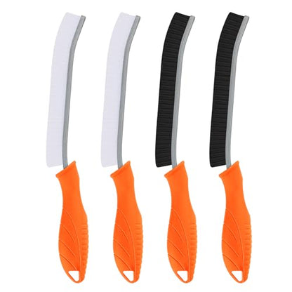 TQRR Toilet Brush, 4Pcs Bathroom Cleaning Brush, Toilet Scrubber, Deep Toilet Bowl Brush with Hanging Hole, Multifunctional Gap Cleaning Brush, Bristles for Kitchen Sinks, Tub,Shower (4, Orange) - color: Orange