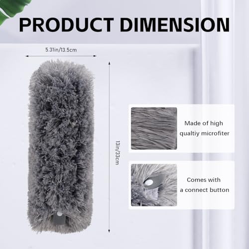 Reusable Microfiber Duster Refills Compatible with OXO & MR.SIGA Duster - Washable Duster for Household Cleaning Dusting Furniture Blind Ceiling Fan - 3Pack Grey(Handle NOT Included - color: Grey 3 Pack
