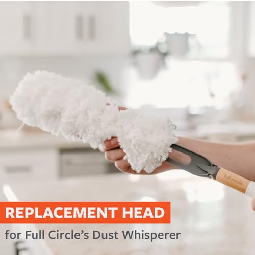 Full Circle Dust Whisperer Microfiber Duster Refill - Extendable, Washable, For Ceiling Fans, Blinds, Furniture - color: Replacement Head
