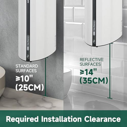 anydry 29fl.oz/850ml Commercial Automatic Liquid Soap Dispenser Wall-Mounted Large Capacity Model AD1209 White - color: White