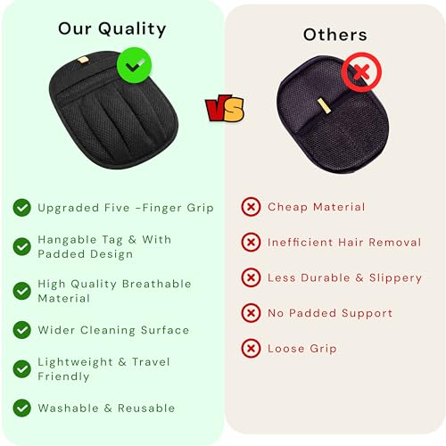 Wolfster Pet Hair Removal Glove for Dogs & Cats - Upgraded Reusable Electrostatic Pet Hair Removal Glove, Pet Hair Remover Tool for Laundry, Couch, Carpet & Car Seat, Gentle Grooming Mitt - color: Pack of 2