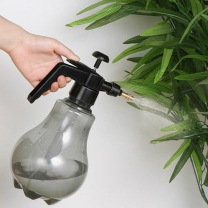 Plastic Pressure Watering Spray Bottle, 1.5L Large Capacity Adjustable Nozzle Home Garden (Gray)