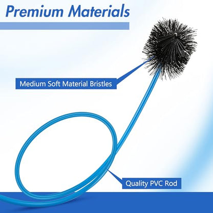 3 Pcs Condensate Trap Flexible Drain Brush, 48 Inch AC Drain Line Cleaning Brush for AC & HAVC Condensate P Trap, Blue - color: Blue, size: 48 Inch