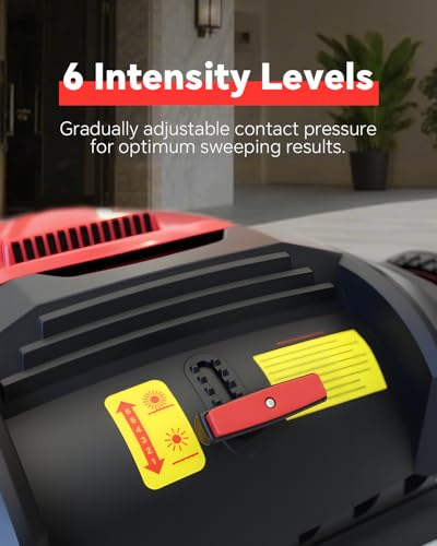 41" Industrial Walk-Behind Hand Push Floor Sweeper | 14.5 Gallon Large Capacity, 46000 SqFt/Hour, Indoor, Outdoor Use Cleaning of Dust Litter Grass - color: Red