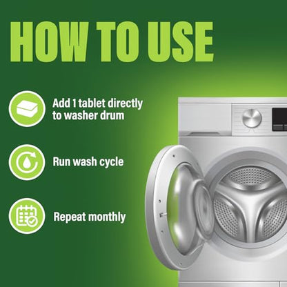 Green Gobbler Premium Washing Machine Cleaner & Deodorizer Tablets with Pipe, Drain & Hose Clean Technology | Front & Top Load Washers | 28 Count - size: 28 Count (Pack of 1)