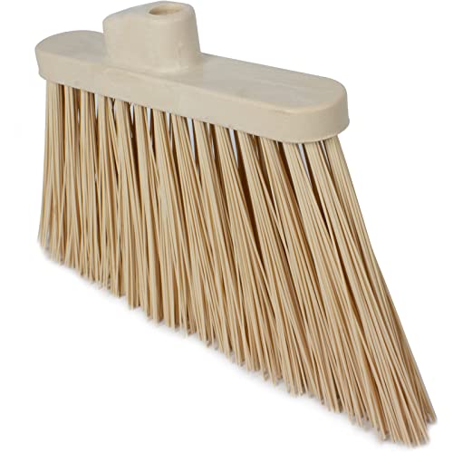 SPARTA Plastic Broom Head, Angled, Un-Flagged for Large Debris Indoor, Outdoor, Home, Restaurant, Lobby, Office, 12 Inches, Tan - color: Tan, size: Single Item