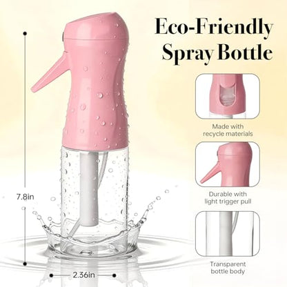 3Pcs Continuous Spray Bottles For Hair,Ultra Fine Mister for Hair Styling, Plants, Cleaning, Salon, Misting & Skin Care (200ml Blue+Pink+Clear) - color: 200ml Blue+Pink+Clear