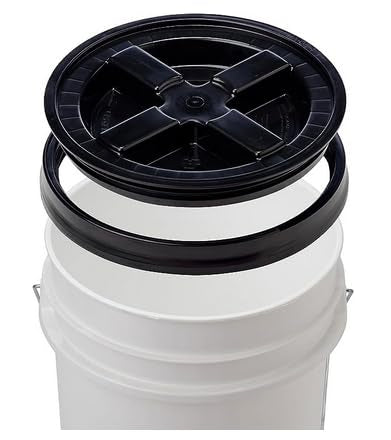 House Naturals 5 Gallon Food Grade Plastic Bucket with Air Tight Screw on Lid Made in USA Container (Yellow Bucket with Clear lid) - color: Yellow Bucket With Clear Lid