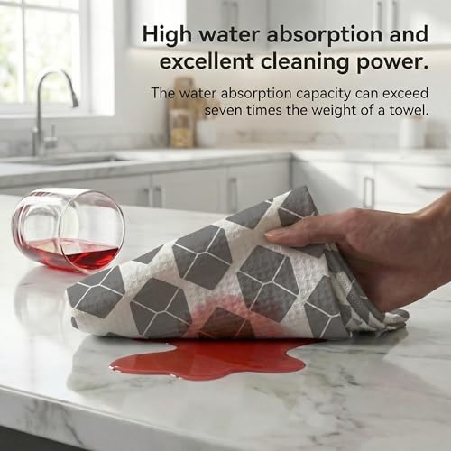 Waffle Kitchen Towels Set of 2 - Ultra Absorbent Quick Dry Dish Towels - Sustainable Reusable Cleaning Tea Towels - Lightweight Hand Towels for Kitchen & Bathroom, 16” x 28” (Rhombus) - style: Rhombus