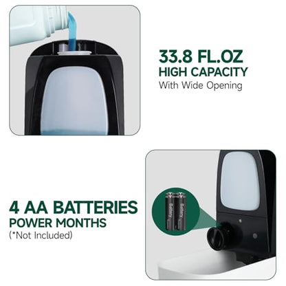 anydry Commercial Automatic Soap Dispenser Large 34oz/1000ml Capacity Wall-Mounted Touchless Liquid Dispenser for High-Traffic Restrooms, Offices, Hospitals Model AD1220S White - color: White