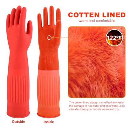 North Tower Long Dishwashing Gloves Length Rubber Reusable Resistant Platos Nitrile,Dishwashing Gloves - size: Large