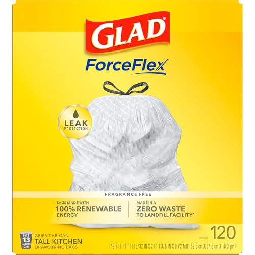 CLO78564 - Glad ForceFlex Tall Kitchen Drawstring Trash Bags - size: 120 Count (Pack of 1)