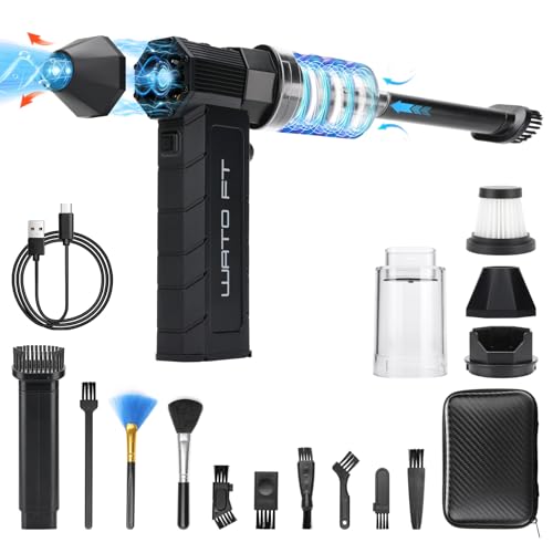Compressed Air Duster – 180000RPM Cordless Electric Air Blower with Stepless Adjustment, Powerful Brushless Motor, Rechargeable Air Duster for Computer, Keyboard, Car, Home & Outdoor Cleaning