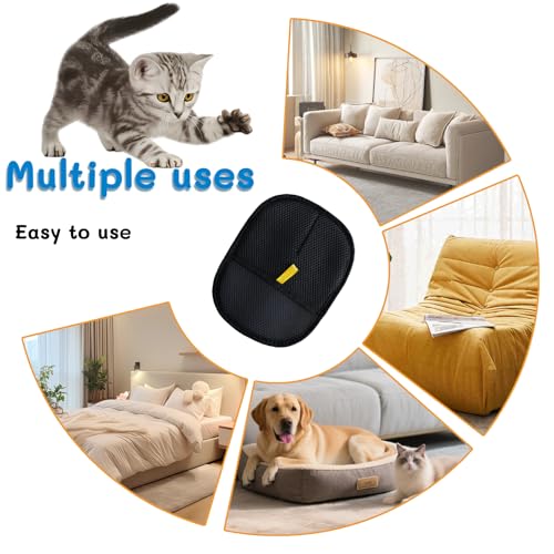 2PCS Pet Hair Removal Gloves, Reusable Double Sided Electrostatic Pet Hair Remover Gloves, Washable Dog & Cat Grooming Gloves for Furniture, Bed, Sheets, Couch, Clothes, Carpet and Car Seat