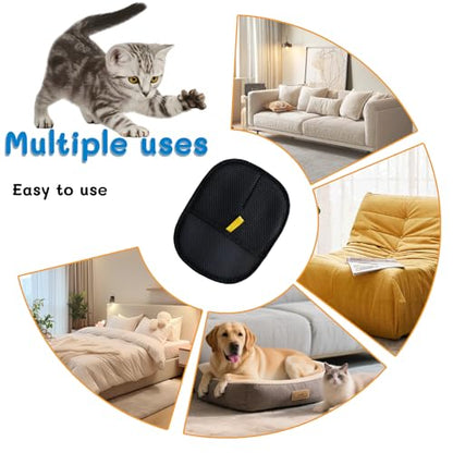 2PCS Pet Hair Removal Gloves, Reusable Double Sided Electrostatic Pet Hair Remover Gloves, Washable Dog & Cat Grooming Gloves for Furniture, Bed, Sheets, Couch, Clothes, Carpet and Car Seat