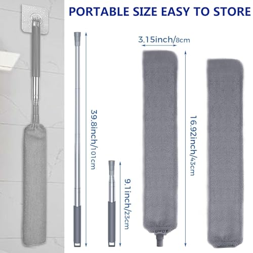 Dust Cleaner Microfiber Duster, Gap Dust Cleaning Artifact with Extension Pole & Bendable Head, Washable Extendable Gap Dusters for Sofa Bed Furniture Bottom,Ceiling Fan,Blinds (Gap Dust Cleaner)