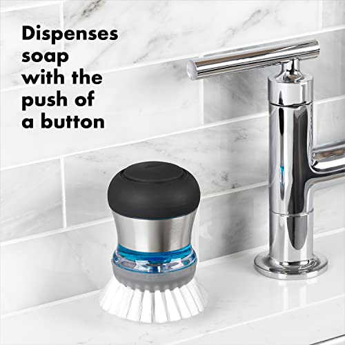 OXO Steel Soap Dispensing Palm Brush - size: 1 Count (Small), style: Palm Brush