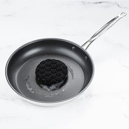HIC Kitchen Sudz-Power Scratch-Free Scrubber Sponges, Long Lasting Polyurethane, BPA Free, Round, Set of 2 - style: Round, Set/2