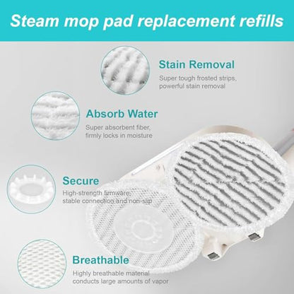AIR U+ 8 Pack Replacement Steam Mop Pads for Shark S8201 S8001 S7001 S7201 S7000AMZ S7000 S7005 S7020 S7001C Steam Mop, Steam & Scrub All-in-One Scrubbing and Sanitizing, Dirt Grip Scrub Washable Pad - color: White 8 Pack