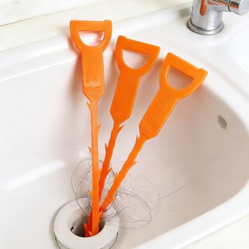 Drain Snake Clog Remover Tool, Flexible Hair Drain Cleaner for Sink, Shower, Tub & Toilet, Reusable Sink Snake for Kitchen & Bathroom Sewer Pipe Cleaning