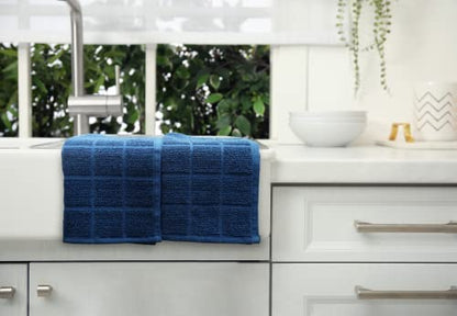 100% Cotton Terry Dish Cloth & Dish Towel, 6 Pack, Super Soft and Absorbent Kitchen Towels, Perfect for Kitchen Cleaning and Dish Washing (Navy Blue 6 Pack) - color: Navy Blue 6 Pack
