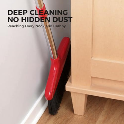 Handy Broom 2Pack, Indoor/Outdoor Brooms, Duty Kitchen Broom, for Home Garage Kitchen Office Courtyard Lobby Patio Lawn Concrete (2, Red) - color: Red
