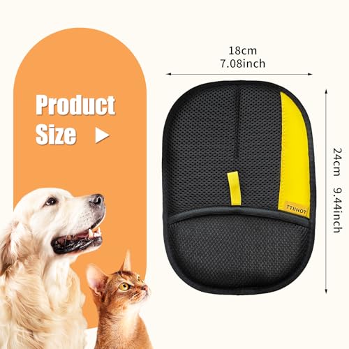 Electrostatic Gloves for Pet Hair Removal: Upgraded 2PCS Animal Fur Removal Tool for Dogs&Cats Efficient Reusable Pet Hair Remover for Couch Carpet Car Seat Clothing Quick Clean (2 pcs-Black) - color: 2 pcs-black