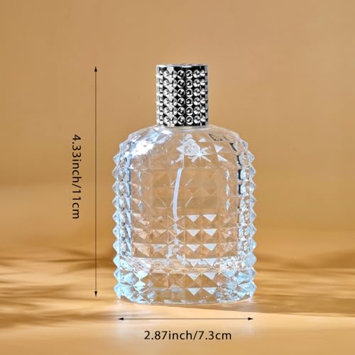 100ml/3.4 Oz Glass Spray Bottle Perfume Atomizer,Empty Travel Refillable Perfume Spray Bottle with 3 Kinds of Dispenser (A1) - style: A1