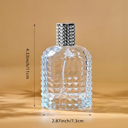 100ml/3.4 Oz Glass Spray Bottle Perfume Atomizer,Empty Travel Refillable Perfume Spray Bottle with 3 Kinds of Dispenser (A1) - style: A1