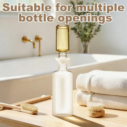 2 Pack Last Drop Universal Bottle Emptying Kit Transfer Connector for Soap, Lotion, Shampoo, Conditioner, and Kitchen,and Bathroom Use Reusable Bottle Funnel Adapter (White) - color: White