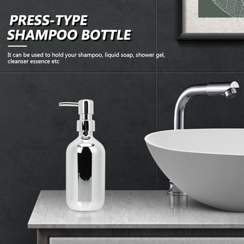 Ipetboom Shampoo Dispenser Bottle - 500ml/17oz Press-Type Refillable Plastic Container for Shower Lotion Conditioner Bathroom Use Leak-Proof Portable Lotion Dispenser Pump Bottle Convenient