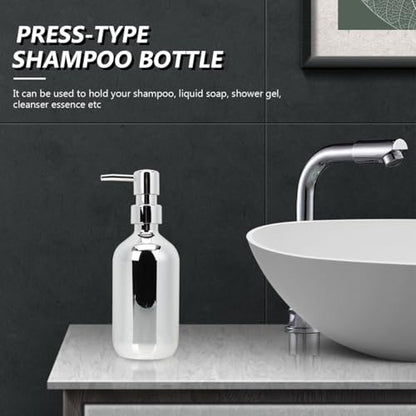 Ipetboom Shampoo Dispenser Bottle - 500ml/17oz Press-Type Refillable Plastic Container for Shower Lotion Conditioner Bathroom Use Leak-Proof Portable Lotion Dispenser Pump Bottle Convenient