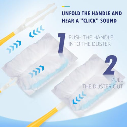 30 Count Duster Refills Compatible with Dusters 180° Handle Dusters, 180° Heavy Duty Multi-Surface Duster Replacement with 1 Standard Handle, Unscented - color: 30 Count