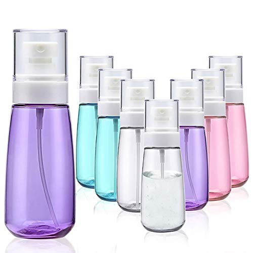 Cosywell Fine Mist Spray Bottle 3.4oz/ 100ml Empty Cosmetic Refillable Travel Containers Plastic Hair Spray Bottle Sprayer for Perfume Skincare Makeup Lotion (8color) - color: 8color