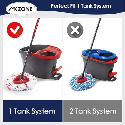 Spin Mop Replacement Heads Compatible with O-Cedar EasyWring 1-Tank System - Microfiber Mop Head Refills for Deep Floor Cleaning, Scrub Pad for Tile Hardwood Kitchen, 2 Pack - size: 2pcs 1-Tank Mop Red
