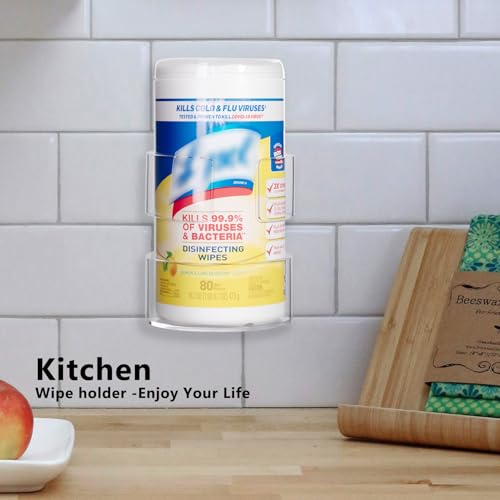 Wall-Mounted Wipes Holder for Cleaning Wipes, Acrylic Wipe Container Holder Rack for Wall - Easy Installation, Idea for Kitchen, Bathroom, Office, School, Clear (4.33" L x 4.72" W x 5.51" H) - size: 4.33"L x 4.72"W x 5.51"H
