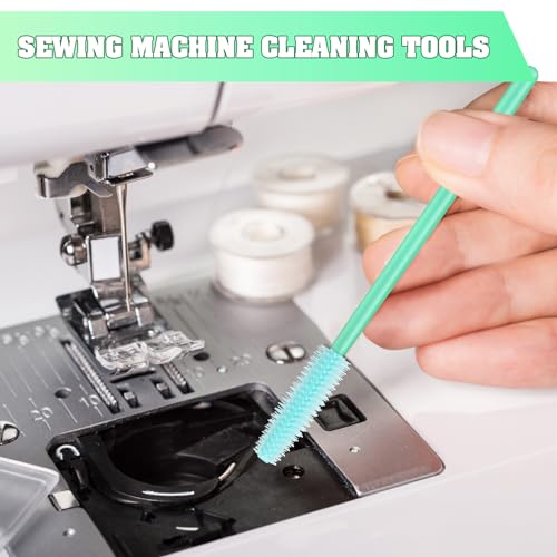 20 Pcs Nook and Cranny Sewing Machine Cleaning Brushes for Quilting Supplies Reusable Silicone Dense Bristles Cleaning Brushes for Sewing Machine Internal and Spool Area(Mint Green) - color: Mint Green